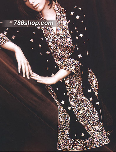  Black Chiffon Trouser Suit | Pakistani Party Wear Dresses USA- Image 1