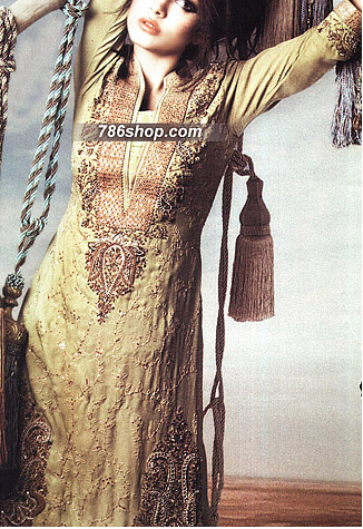 Mehdi Green Chiffon Suit | Pakistani Party Wear Dresses USA- Image 1