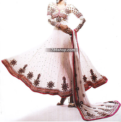  White Chiffon Suit | Pakistani Party Wear Dresses USA- Image 1