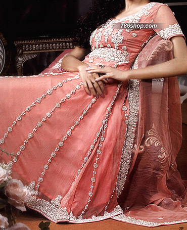  Pink Chiffon Suit  | Pakistani Party Wear Dresses USA- Image 1
