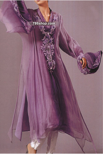  Purple Chiffon Suit  | Pakistani Party Wear Dresses- Image 1