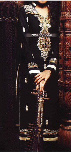  Black Chiffon Suit  | Pakistani Party Wear Dresses USA- Image 1
