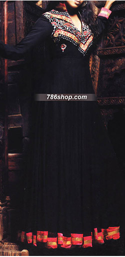  Black Chiffon Suit | Pakistani Party Wear Dresses USA- Image 1