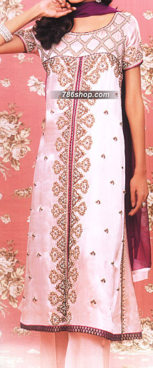  Pink Chiffon Suit  | Pakistani Party Wear Dresses- Image 1