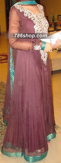  Magenta Chiffon Suit  | Pakistani Party Wear Dresses USA- Image 1