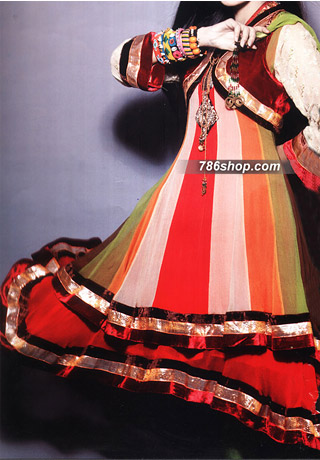  Multi Color Chiffon Suit | Pakistani Party Wear Dresses- Image 1