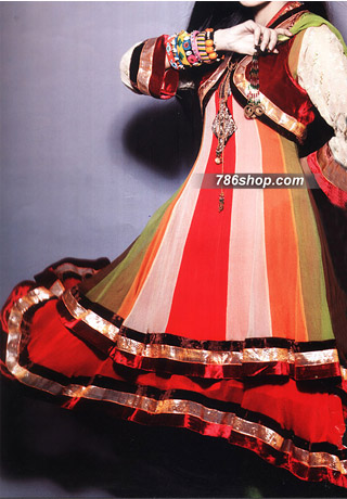  Multi Color Chiffon Suit | Pakistani Party Wear Dresses USA- Image 1