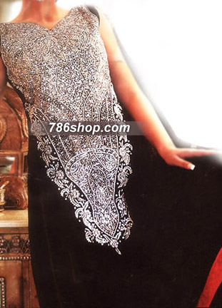  Black Chiffon Suit  | Pakistani Party Wear Dresses- Image 1