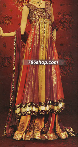  Magenta/Red Silk Suit | Pakistani Party Wear Dresses- Image 1