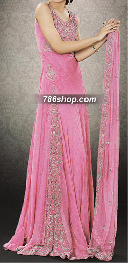  Pink Chiffon Suit  | Pakistani Party Wear Dresses- Image 1