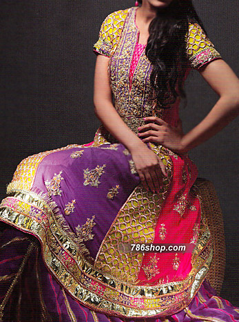  Purple Chiffon Suit | Pakistani Party Wear Dresses USA- Image 1
