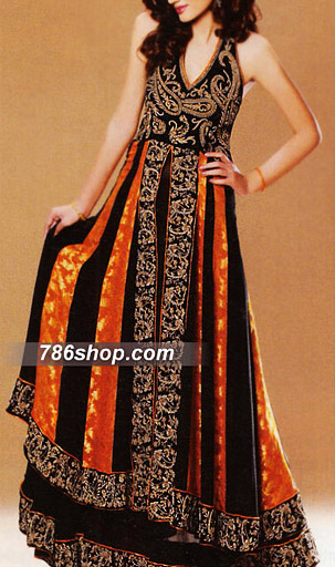  Black Jamawar Chiffon Suit | Pakistani Party Wear Dresses- Image 1