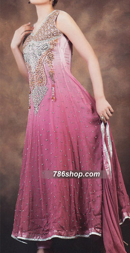  Pink Chiffon Suit  | Pakistani Party Wear Dresses USA- Image 1