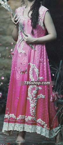  Pink Chiffon Suit | Pakistani Party Wear Dresses- Image 1