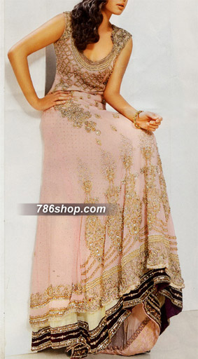 Pink Chiffon Suit | Pakistani Party Wear Dresses USA- Image 1