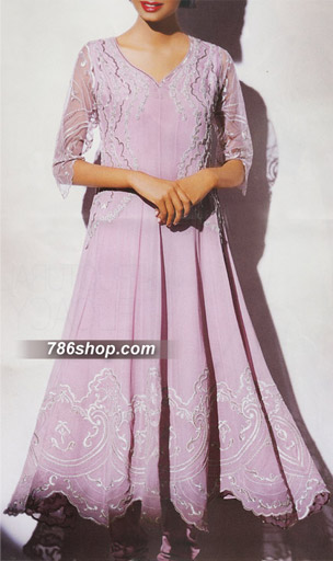  Lilac Chiffon Suit | Pakistani Party Wear Dresses- Image 1