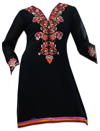  Black Georgette Kurti | Pakistani Dresses in USA- Image 1