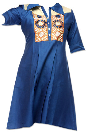  Blue Cotton Kurti | Pakistani Dresses in USA- Image 1