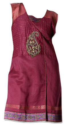  Maroon Cotton Kurti | Pakistani Dresses in USA- Image 1