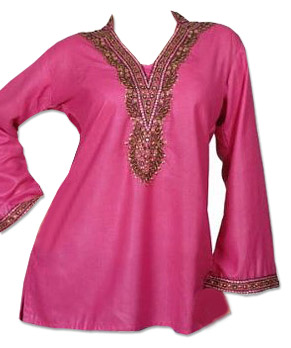  Shocking Pink Georgette Kurti | Pakistani Dresses in USA- Image 1