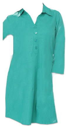  Turquoise Cotton Kurti | Pakistani Dresses in USA- Image 1