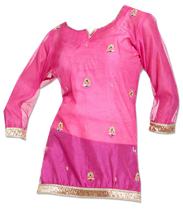  Pink Chiffon Kurti | Pakistani Dresses in USA- Image 1