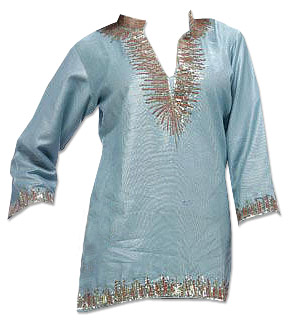  Light Blue Georgette Kurti  | Pakistani Dresses in USA- Image 1