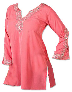  Pink Georgette Kurti  | Pakistani Dresses in USA- Image 1