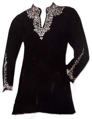  Black Georgette Kurti  | Pakistani Dresses in USA- Image 1