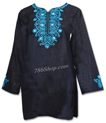  Black Khaddi Cotton Kurti | Pakistani Dresses in USA- Image 1