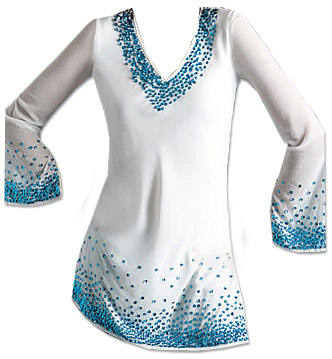  White Georgette Kurti | Pakistani Dresses in USA- Image 1