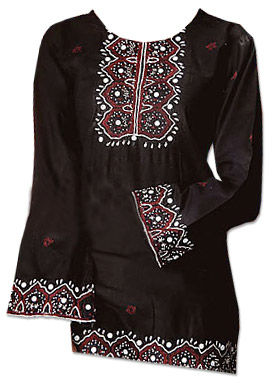  Black Khaddi Cotton Kurti | Pakistani Dresses in USA- Image 1