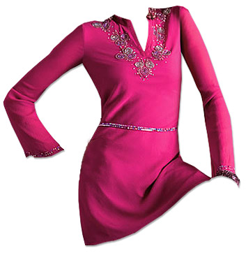  Shocking Pink Georgette Kurti | Pakistani Dresses in USA- Image 1