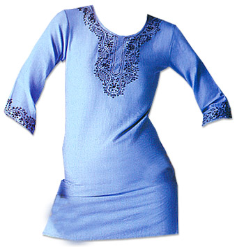  Light Blue Khaddi Cotton Kurti | Pakistani Dresses in USA- Image 1