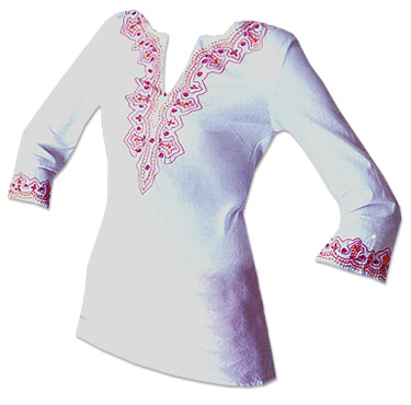  White Khaddi Cotton Kurti | Pakistani Dresses in USA- Image 1