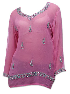  Pink Chiffon Kurti | Pakistani Dresses in USA- Image 1
