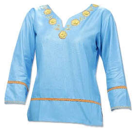  Sky Blue Georgette Kurti | Pakistani Dresses in USA- Image 1