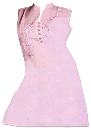 Light Pink Cotton Kurti | Pakistani Dresses in USA- Image 1