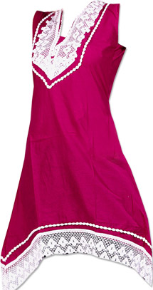  Magenta Cotton Kurti | Pakistani Dresses in USA- Image 1