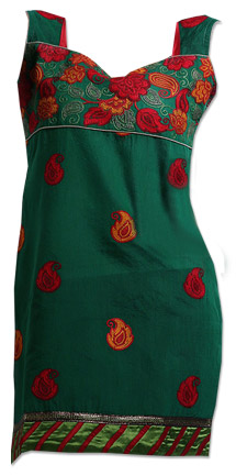  Teal Green Cotton Kurti | Pakistani Dresses in USA- Image 1