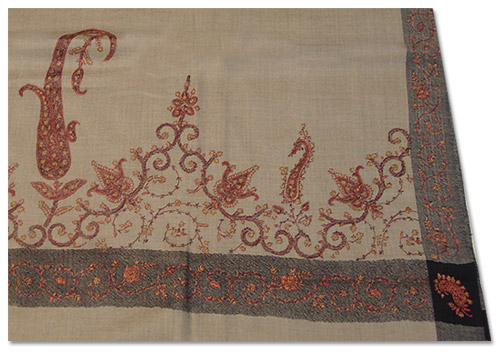  Fawn Pashmina Shawl | Pakistani Dresses in USA- Image 1