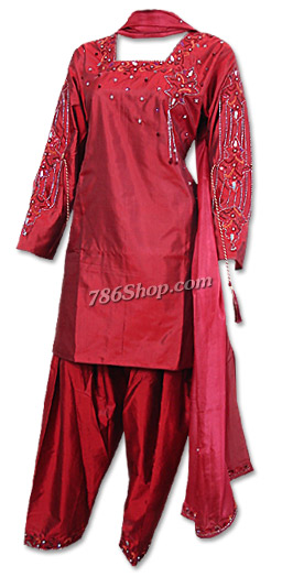 Maroon Silk Suit | Pakistani Dresses in USA