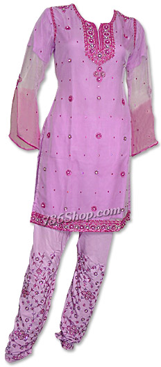  Pink Chiffon Suit | Pakistani Dresses in USA- Image 1