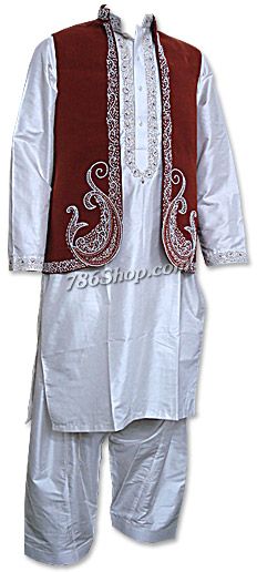 Silk Waistcoat Suit | Pakistani Mens Suits Online