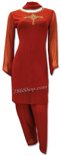  Maroon Chiffon Suit | Pakistani Dresses in USA- Image 1