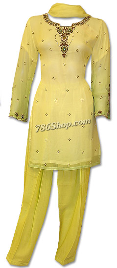  Yellow Chiffon Suit | Pakistani Dresses in USA- Image 1