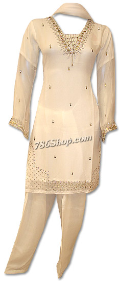  White Chiffon Suit | Pakistani Dresses in USA- Image 1