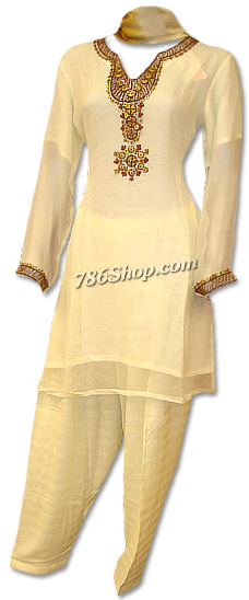  Off White Chiffon Suit | Pakistani Dresses in USA- Image 1