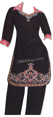  Black Chiffon Suit | Pakistani Dresses in USA- Image 1