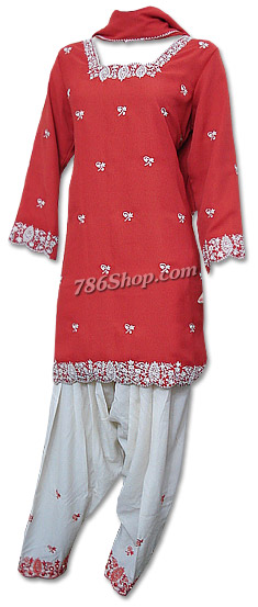  Red/White Georgette Suit | Pakistani Dresses in USA- Image 1